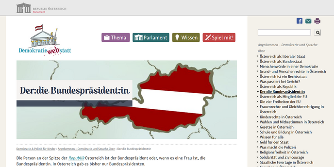 © Screenshot Demokratiewebstatt.at, 26.9.2022