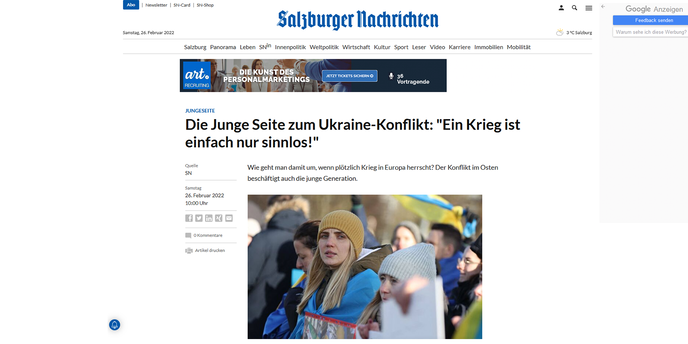 Screenshot Salzburger Nachrichten
