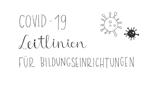 Textgrafik: Covid-19 Leitlinien für Bildungseinrichtungen