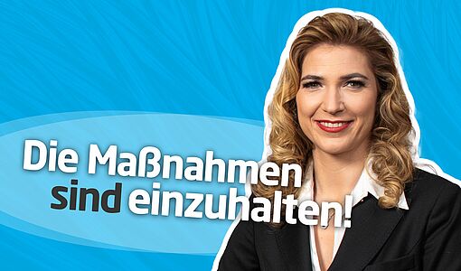 Bild von Petra Cernochova mit folgendem Text: Die Maßnahmen sind einzuhalten!