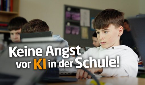 Education Group Ein Schüler der Mittelschule Steyregg nutzt KI