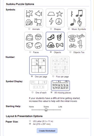 Symbol Sudoku Benutzeroberfläche