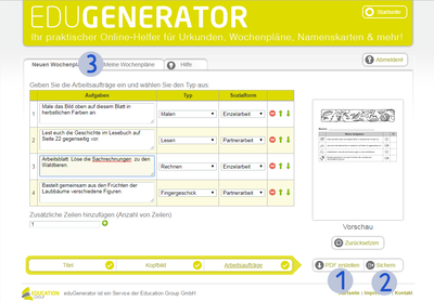 Wochenplangenerator - Speichern