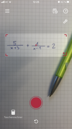 Photomath - Rechnung abfotografieren