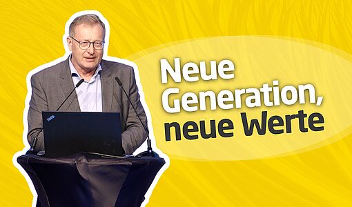 Werner Beutelmeyer beim Rednerpult mit dem Titel: Neue Generation, neue Werte