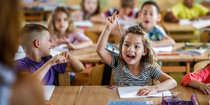 Schüler der Grundschule in der Klasse