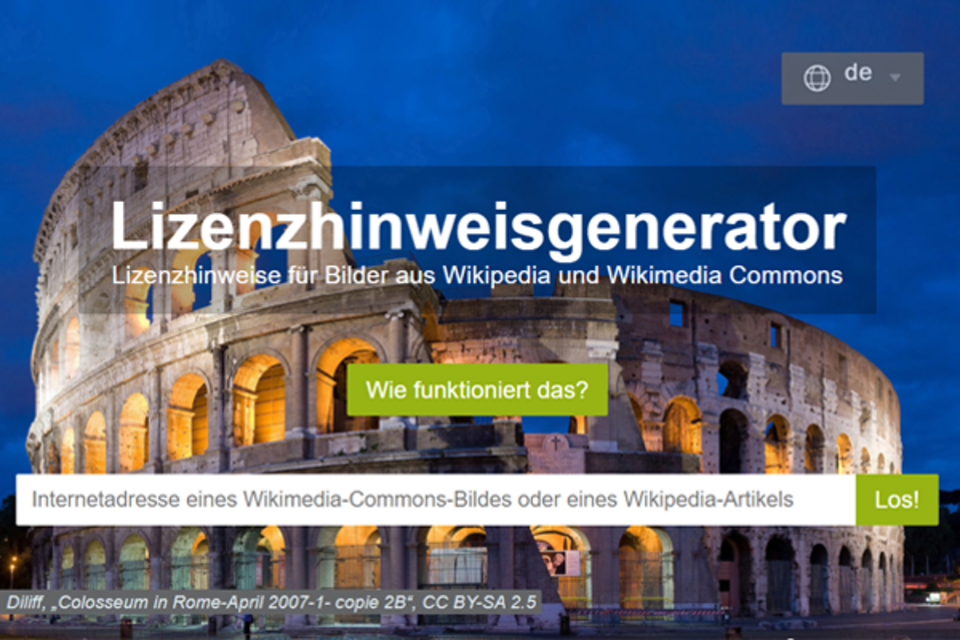 Lizenzhinweisgenerator Startseite Lizenzhinweisgenerator