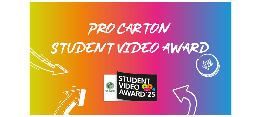 Pro Carton Logo auf mehrfarbigem Hintergrund