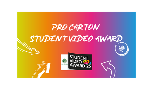 Pro Carton Logo auf mehrfarbigem Hintergrund