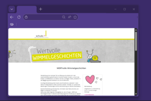 Screenshot von der Hauptseite WERTvolle Wimmelgeschichten