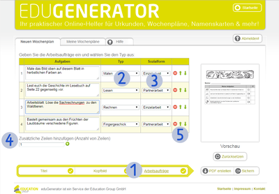 Wochenplangenerator - Arbeitsaufträge