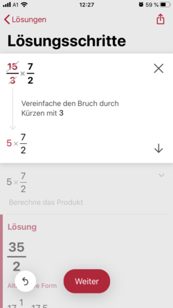 Photomath - Lösungsweg