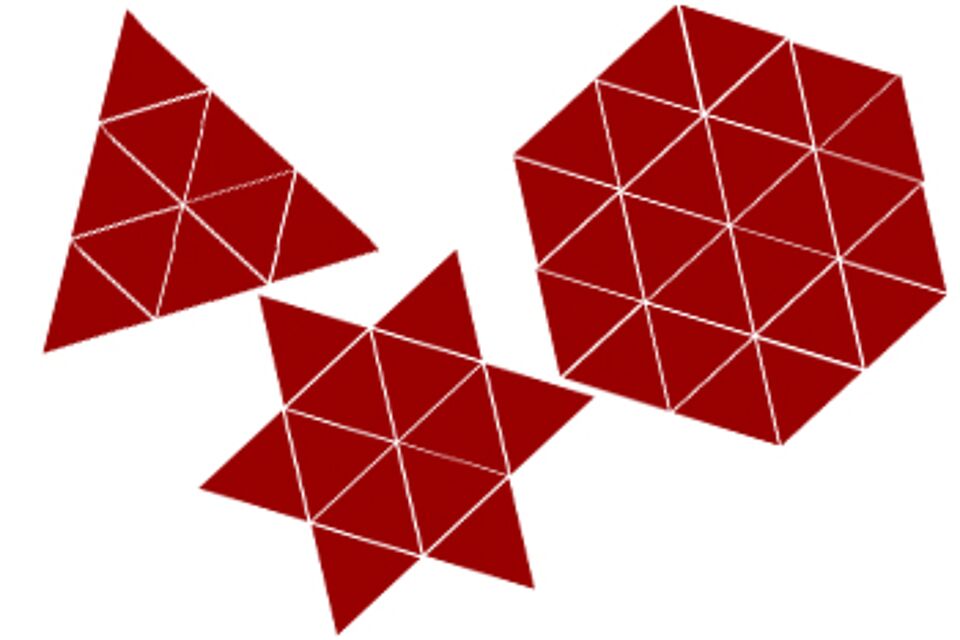 Abbildung roter Stern und Dreieck
