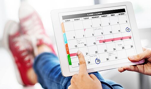 Kalender am Tablet