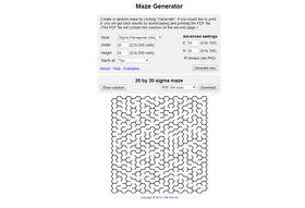 Maze Generator Eingabefenster