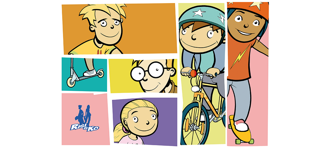 Eine Collage von Zeichnungen von Kindern auf Fortbewegungsmittel