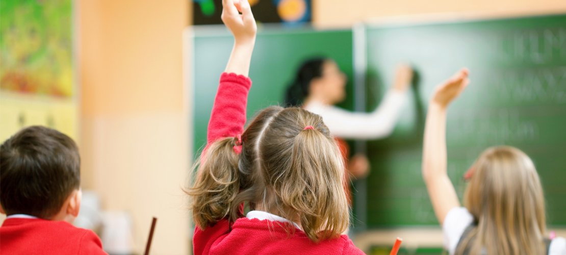 Schülerinnen und Schüler in einer Volksschule