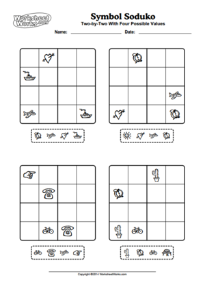 Symbol Sudoku Vorlage zum Ausdrucken
