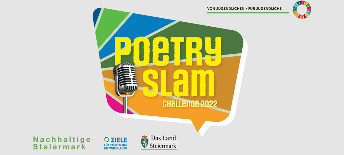 Logo Poetry Slam 2022 des Landes Steiermark
