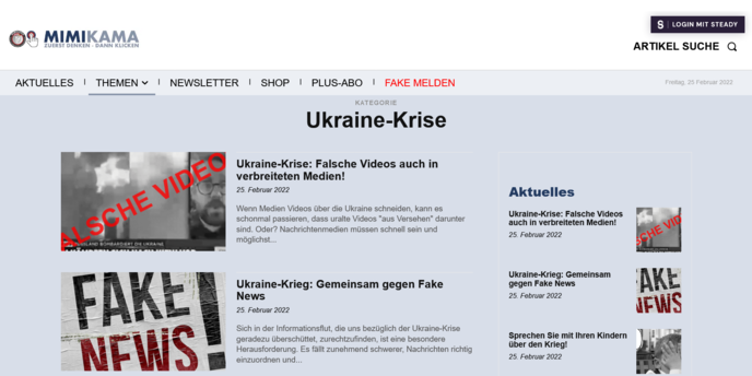 Screenshot Mimikama Ukraine