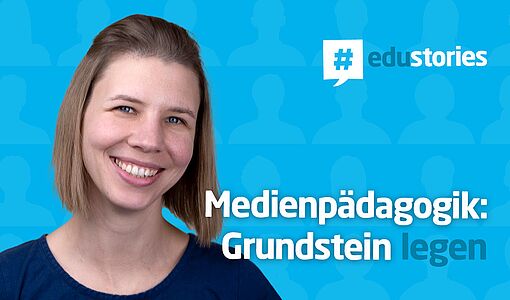 Bild von Cornelia Amon mit folgendem Text: Medienpädagogik - Grundstein legen.