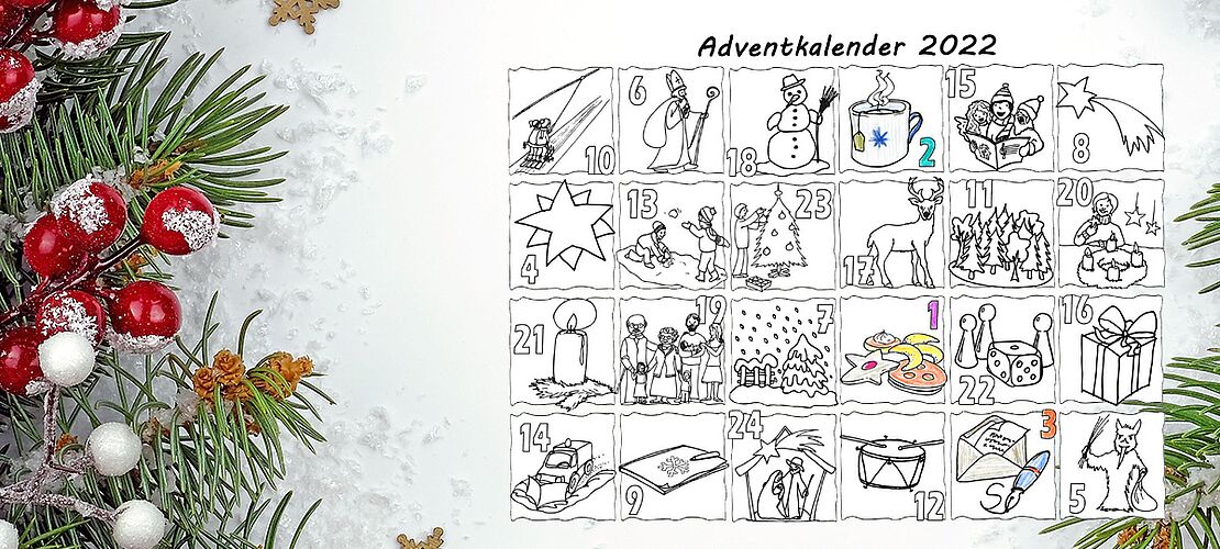 Adventkalender Adventkalender zum Ausmalen