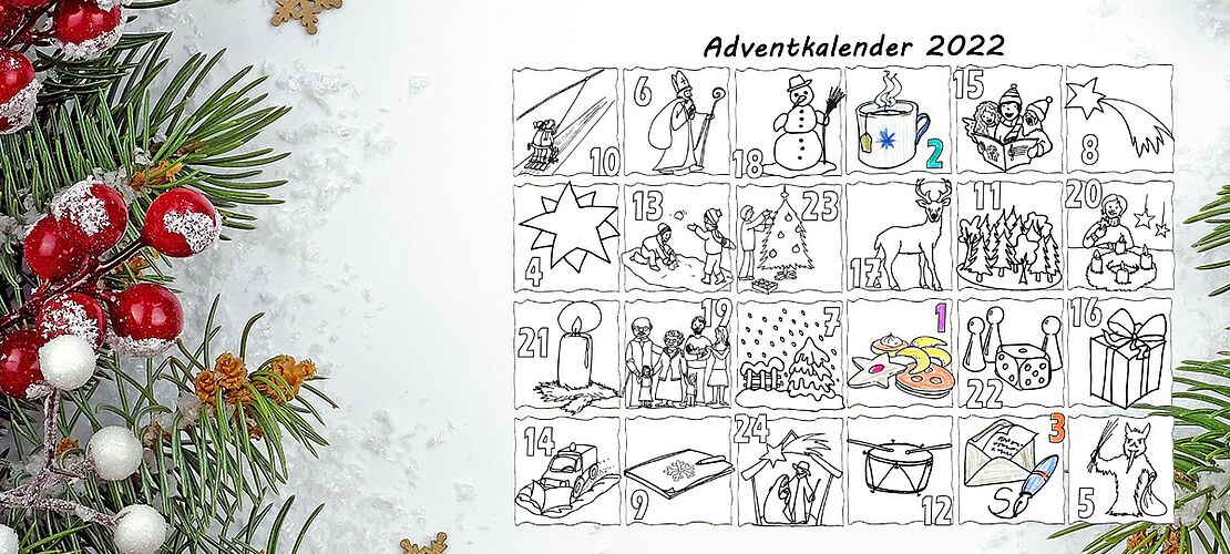 Adventkalender zum Ausmalen